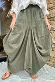Made in Italy Dalston Needlecord Parachute Skirt Khaki /9 =